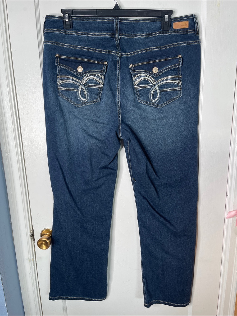 Angels 18W Curvy Bootcut Jeans Tummy Control Bling Pockets Rodeo Comfort Stretch